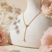 Crystal Lariat Drop Necklace