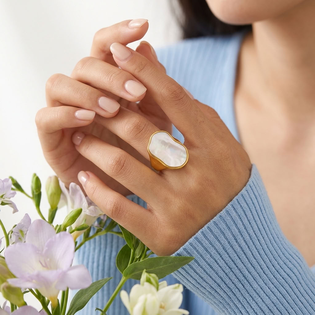 Mother of Pearl Statement Ring