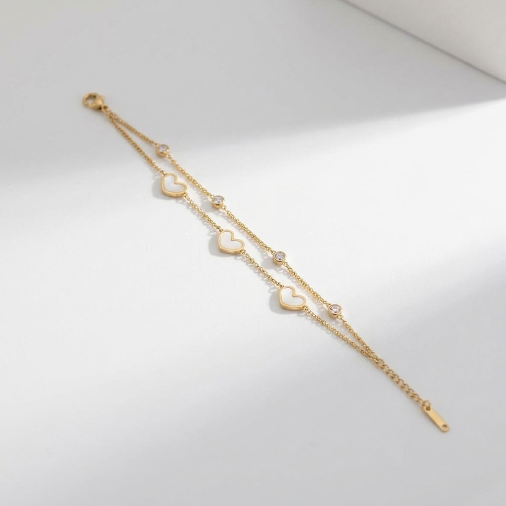 Cleo Layered Heart Bracelet