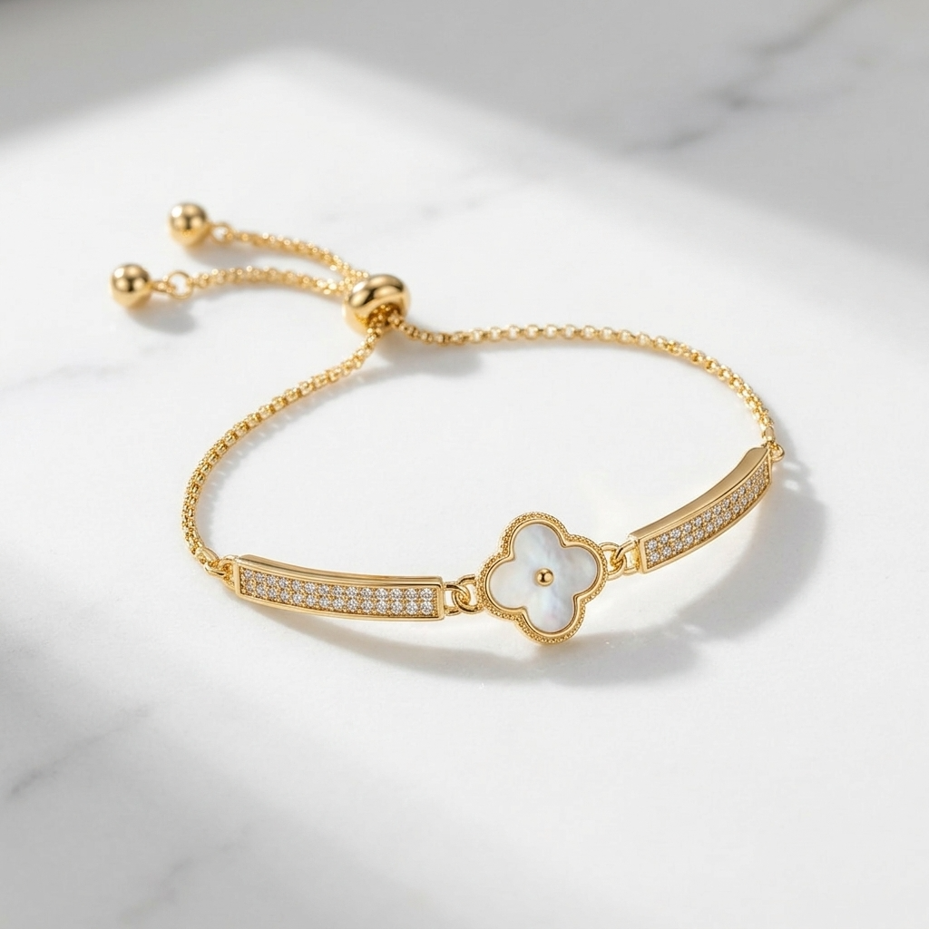 Pearl & Pavé Blossom Bracelet