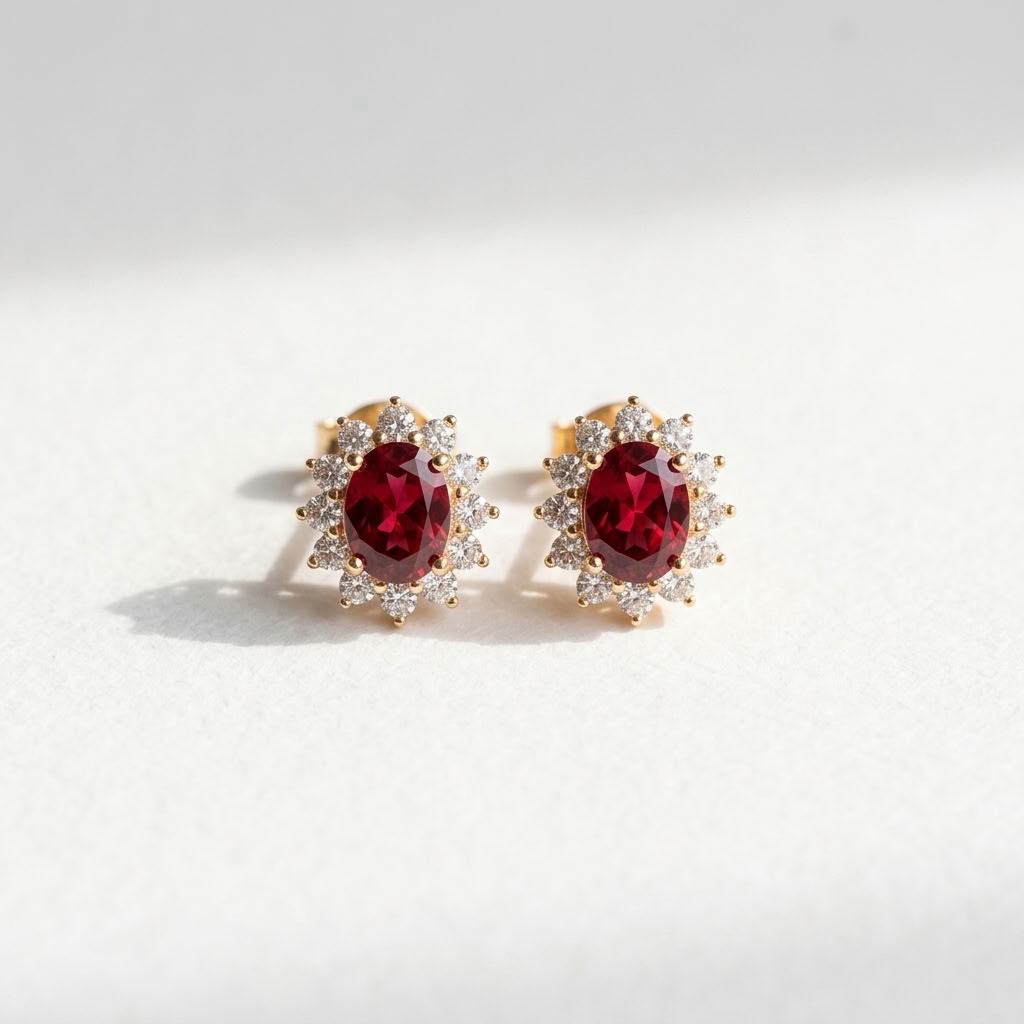 Vintage Halo Stud Earrings