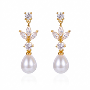 Diana Pearl Drop Gold Earrings