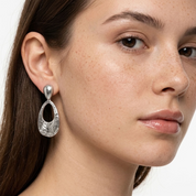 Sculptural Silver Drop Earrings