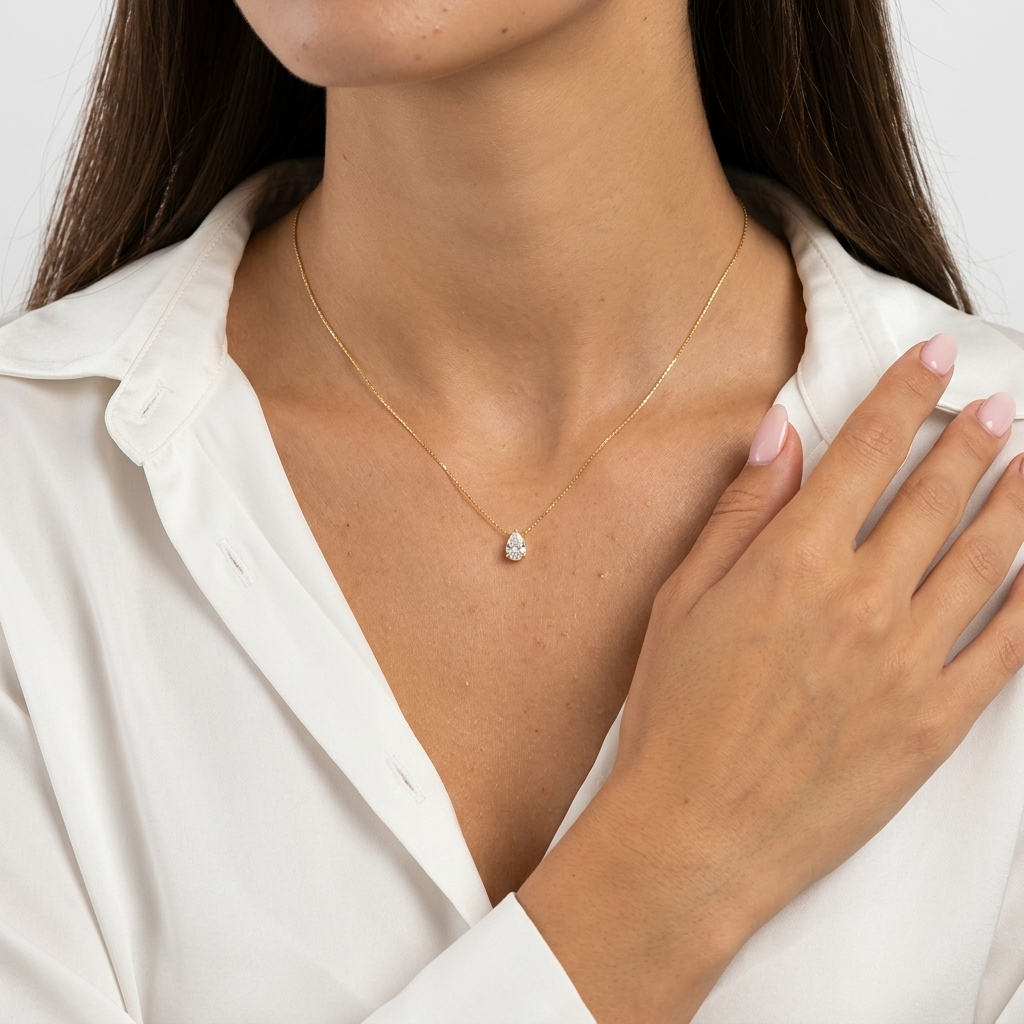 Vivienne Pear Drop Gold Necklace
