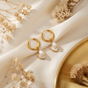 Mia Gold Pearl Hoops