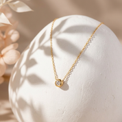 Gia Gold Crystal Charm Necklace