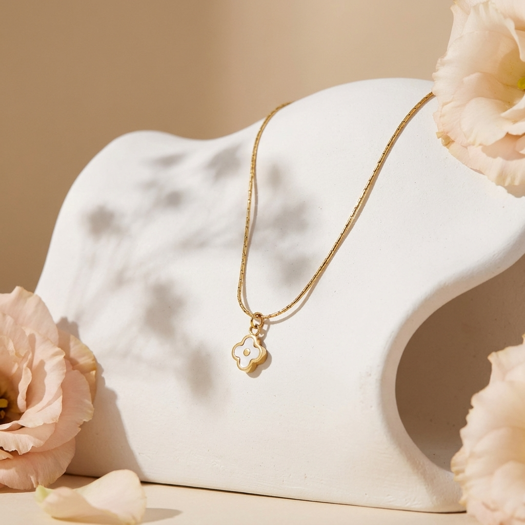 Ivory Blossom Pendant Necklace
