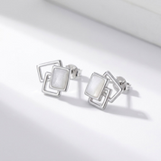 Iris Square Stud Earrings