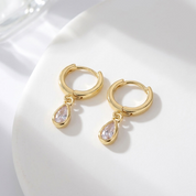 Mila Dainty Teardrop Gold Huggies