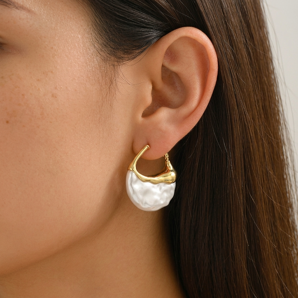 Luna Baroque Pearl Hoops