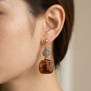 Ivy Brown Marbled Drop Earrings