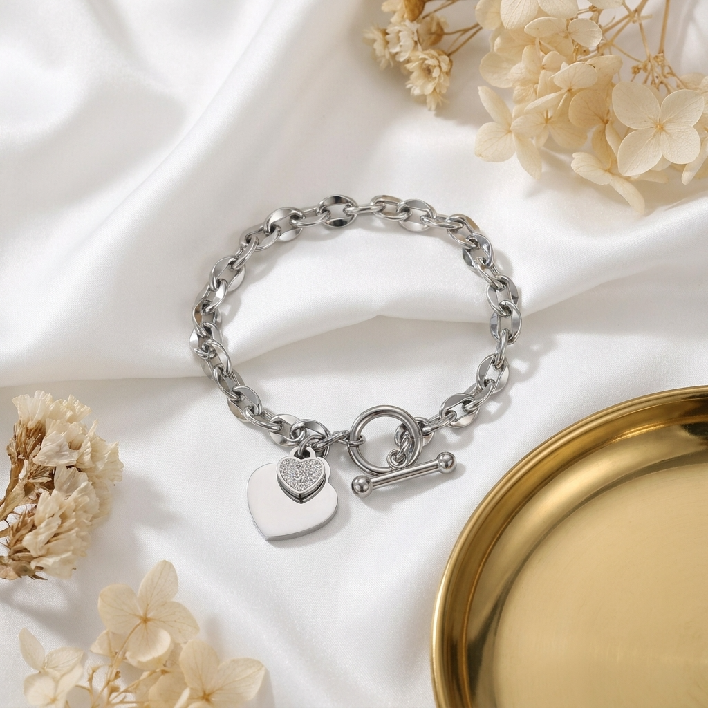 Isla Silver Hearts Bracelet