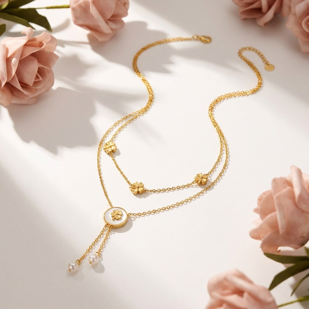 Alba Clover Layered Necklace