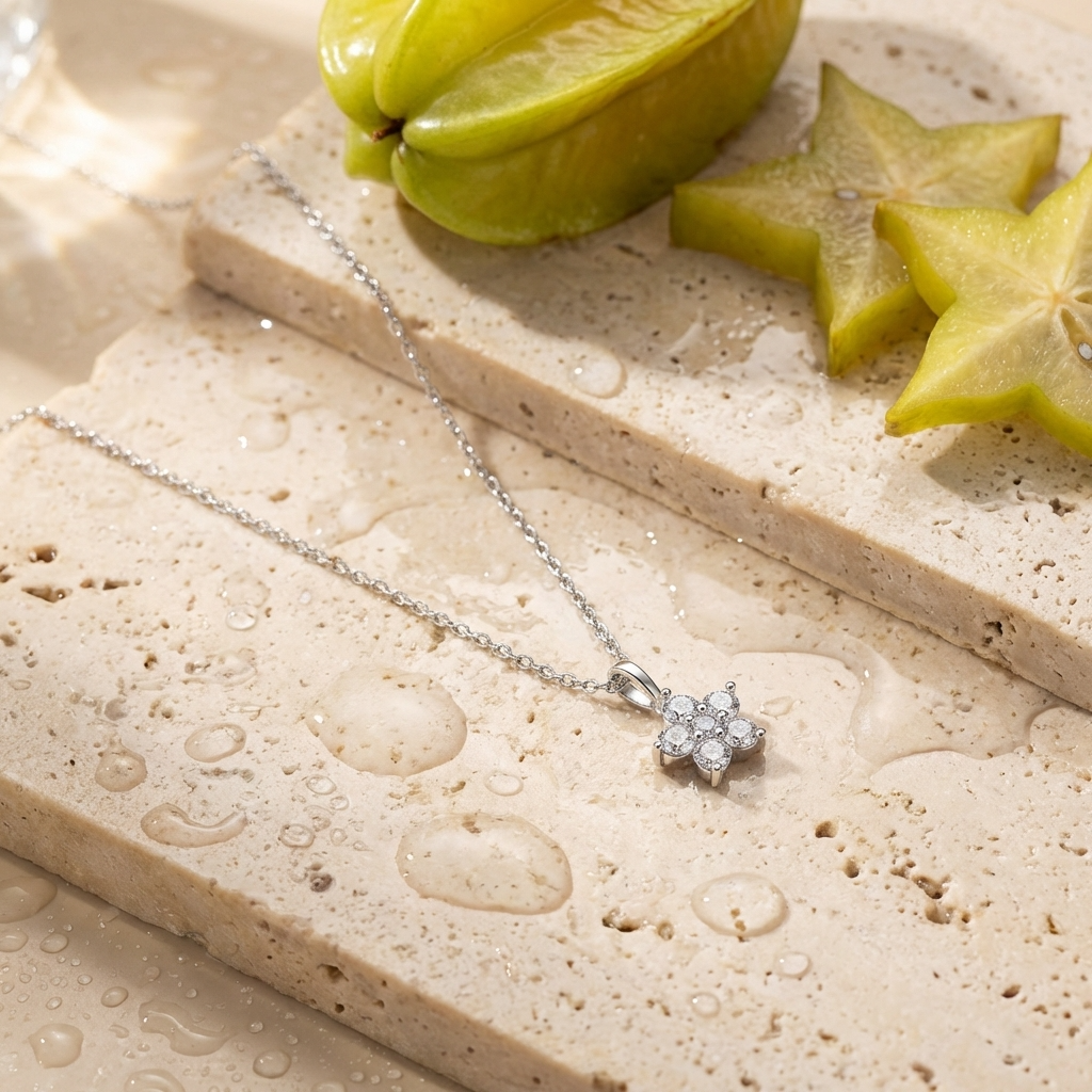 Freya Crystal Flower Necklace