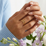 Double Chevron Gold Ring