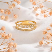Noelle Gold Crystal Ring