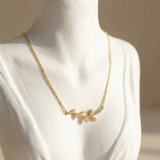 Noor Crystal Leaf Necklace