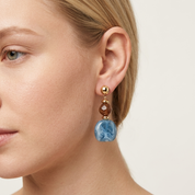 Ivy Blue Marbled Drop Earrings