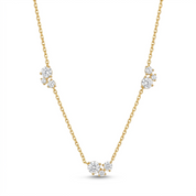 Aria Dainty Crystal Trio Necklace
