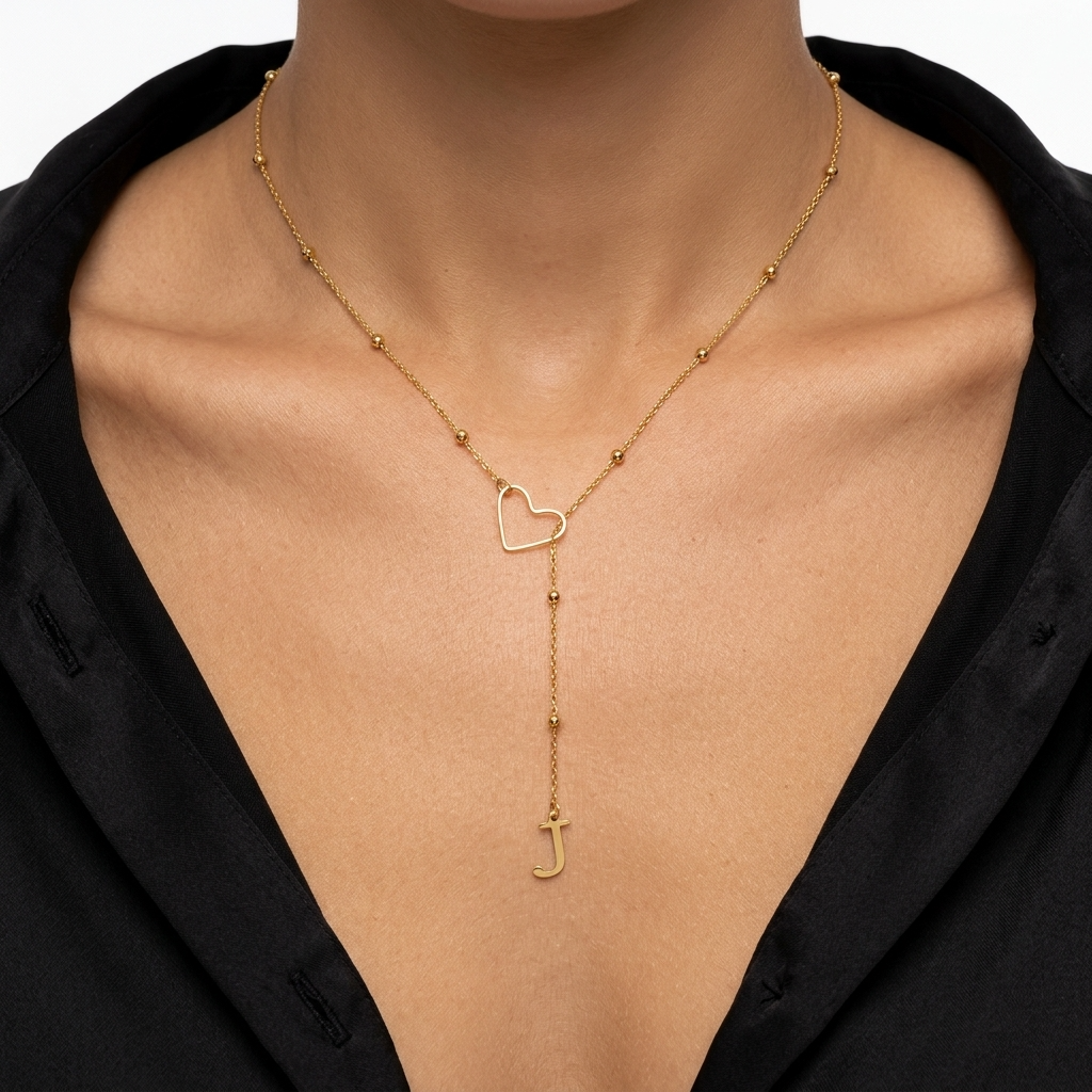 Sweetheart Initial Lariat Necklace