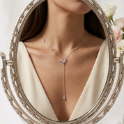Nova Starburst Lariat Silver Necklace
