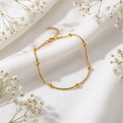Miya Gold Beads Anklet