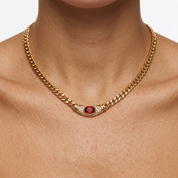 Vintage Red Cabochon Collar