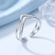 Double Chevron Silver Ring