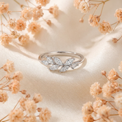 Delia Crystal Leaf Ring