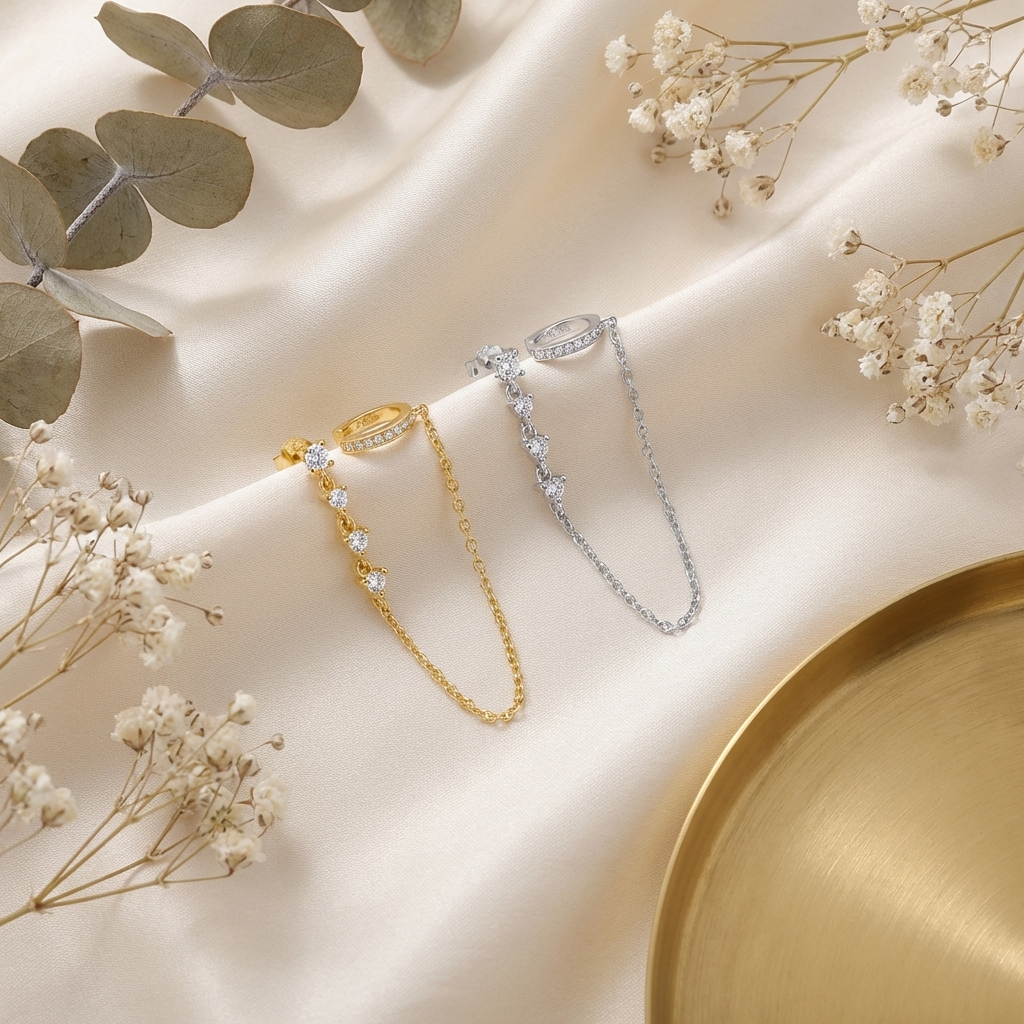 Ines Chain Cuff Hoops