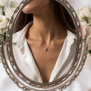 Vivienne Pear Drop Silver Necklace