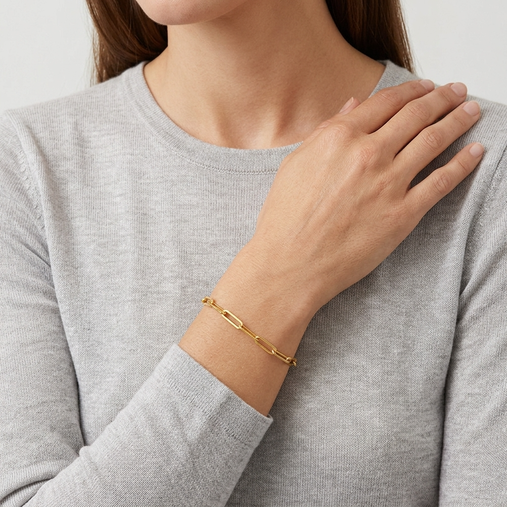 Gold Paperclip Chain Bracelet