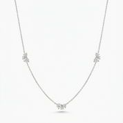 Aria Dainty Crystal Trio Necklace
