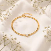 Eden Solitaire Curb Anklet
