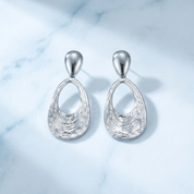 Sculptural Silver Drop Earrings