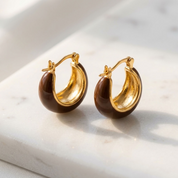 Sienna Espresso Huggie Earrings