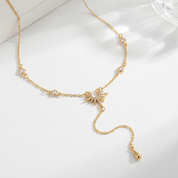 Nova Starburst Lariat Gold Necklace