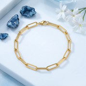 Gold Paperclip Chain Bracelet