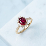 Vintage Ruby Halo Ring