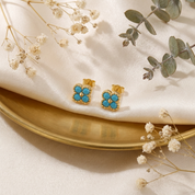 Teya  Aqua Blue Earrings