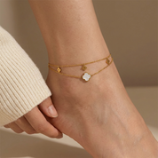 Elara Clover Charm Anklet