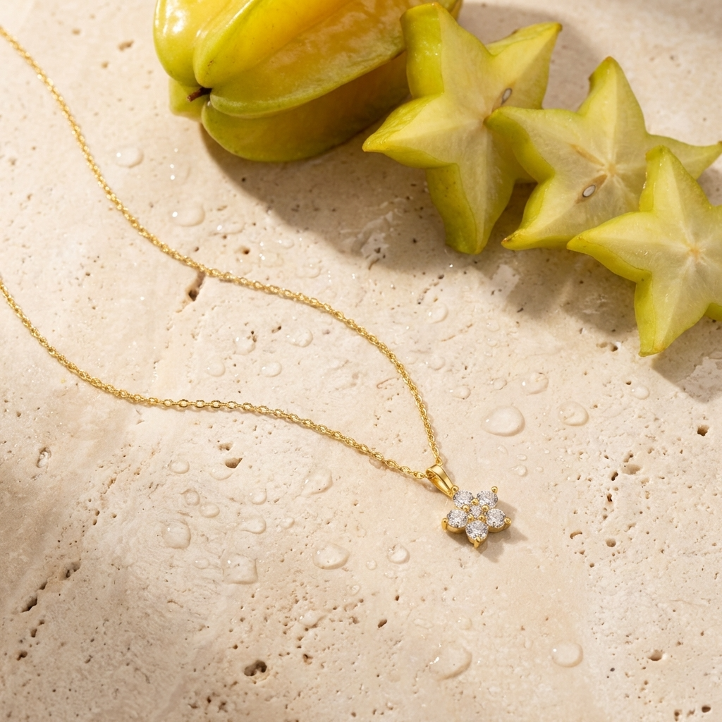 Freya Crystal Flower Necklace