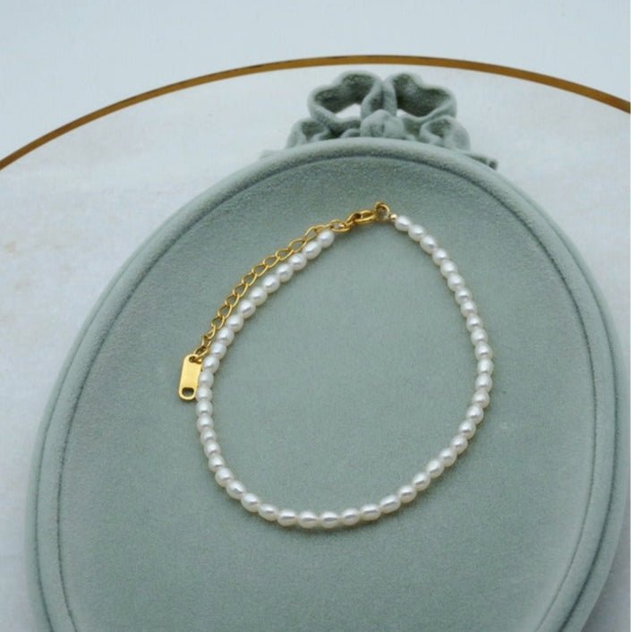 Elara Tiny Pearl Anklet - Anklet - Gold - 2