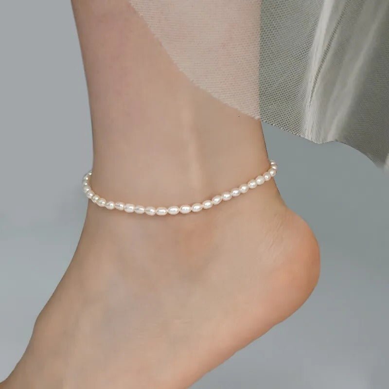 Elara Tiny Pearl Anklet - Anklet - Gold - 1