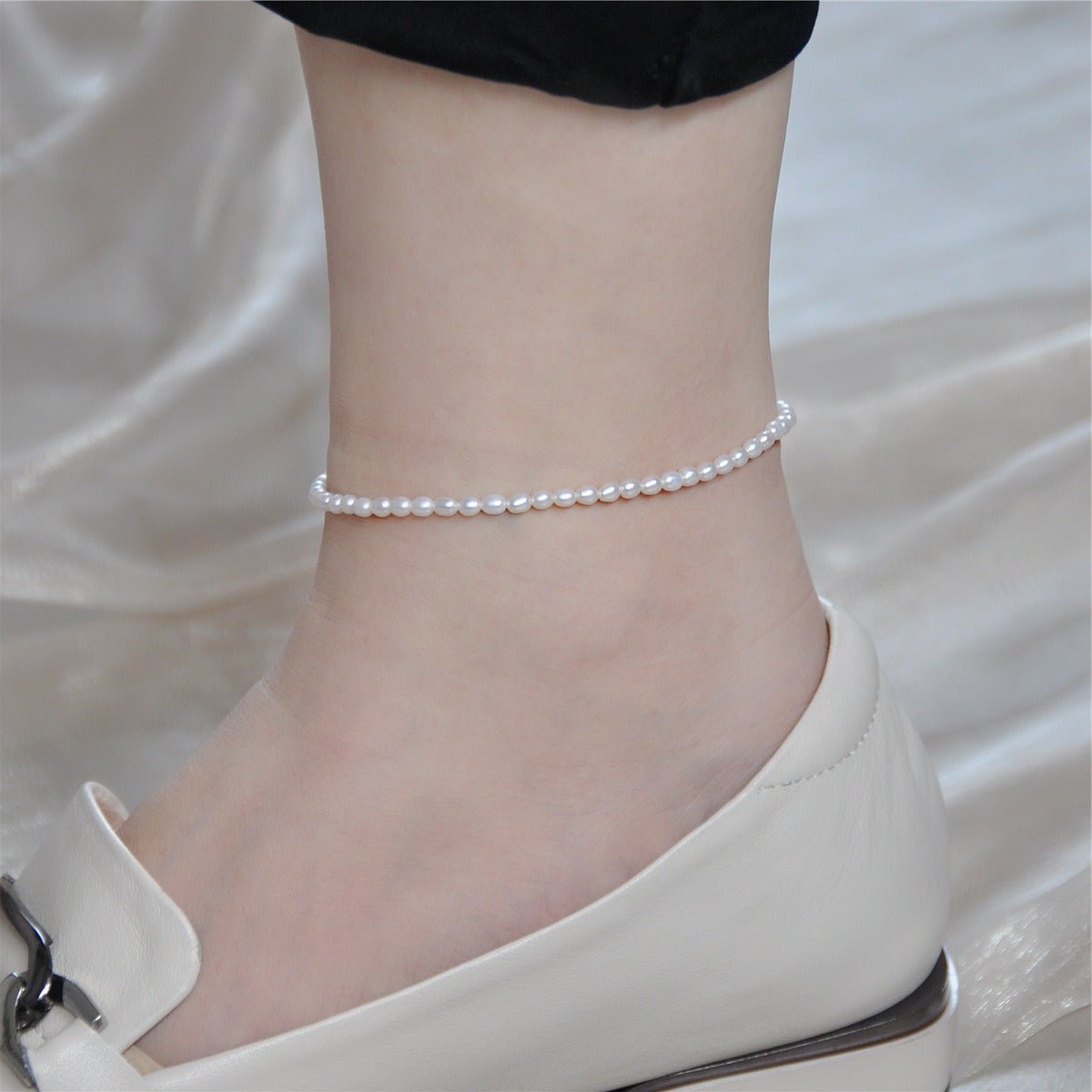 Elara Tiny Pearl Anklet - Anklet - Gold - 3