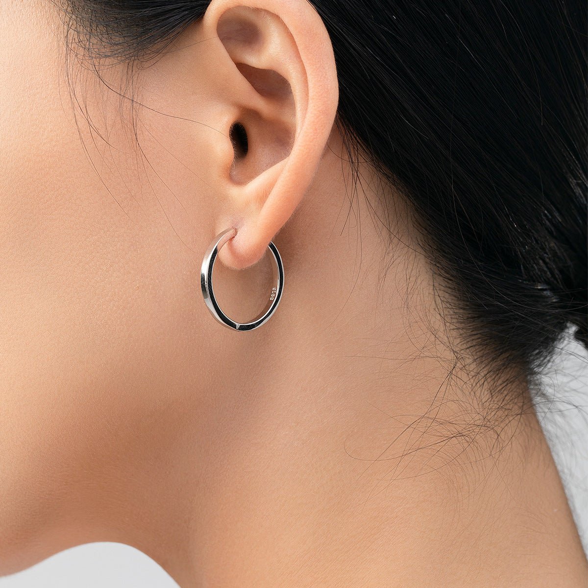 Eliana Hoop Earrings - Silver - 1