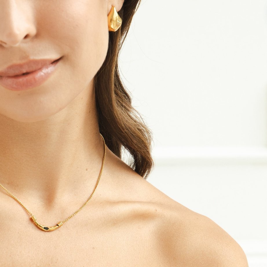 Elise Onyx Gemstone Pendant - Necklace - 5