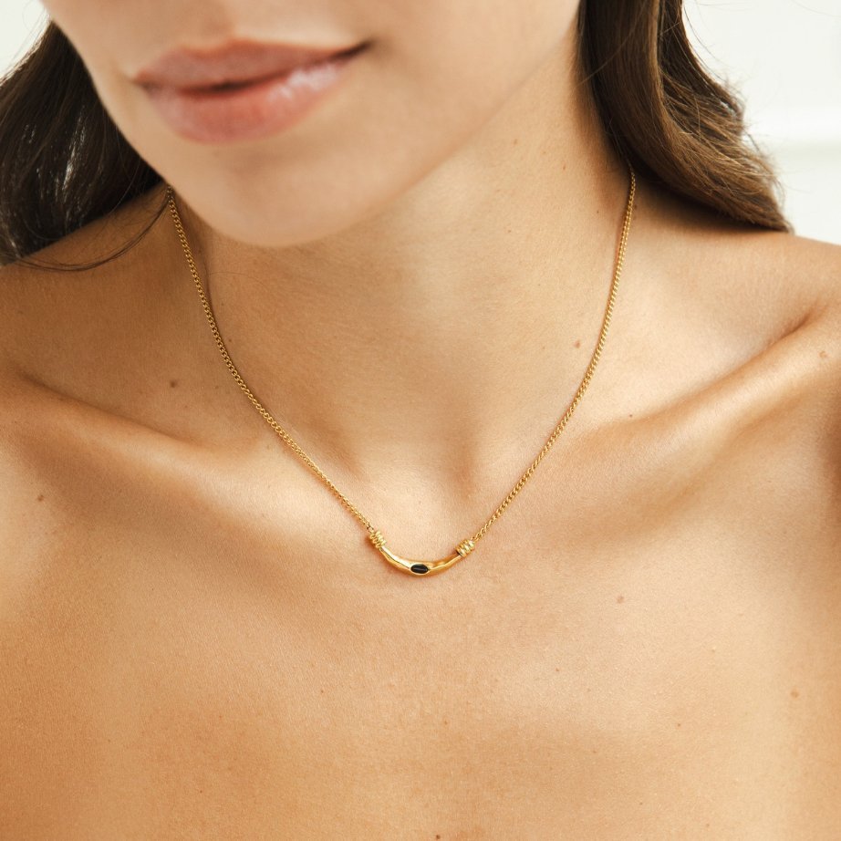 Elise Onyx Gemstone Pendant - Necklace - 1