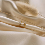 Elise Sparkle Huggie Earrings - Gold - 4