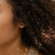 Elise Sparkle Huggie Earrings - Gold - 3